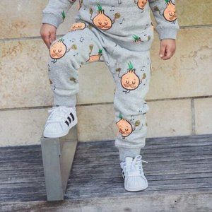 LITTLE ALIEN Boutique Mr. Onion Musician Sweatpants Organic, Size 4 Fits 3